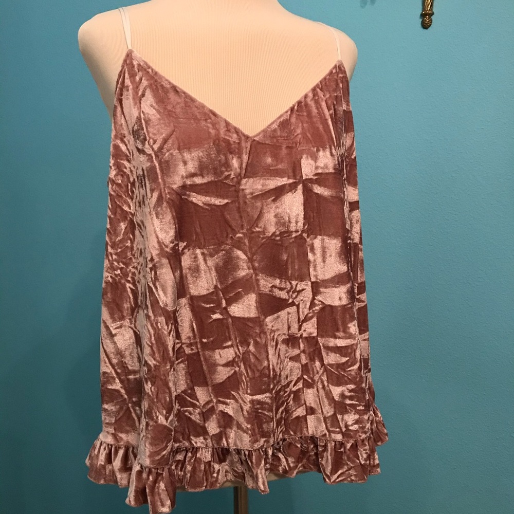 Josie by NATORI pink crushed velvet cami